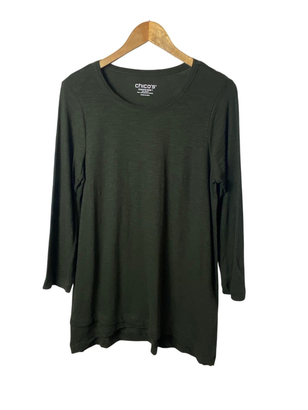 Forrest Green Long Sleeve Cotton/Modal Closet Staple T-shirt Women's Size Medium